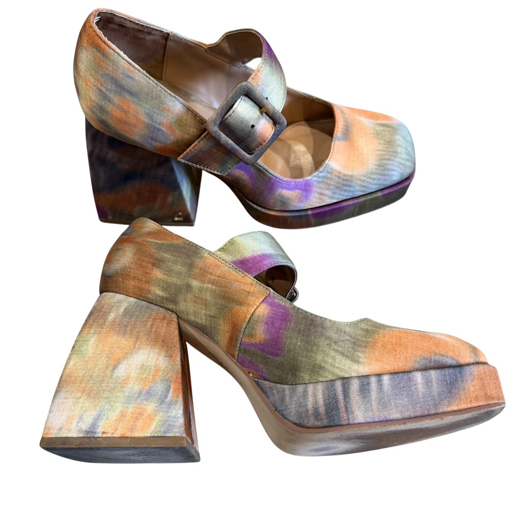 Circus Sam Edelman Kay Platform Mary Jane Size 6 Tan Abstract Retro Mod Fairy - Picture 16 of 16